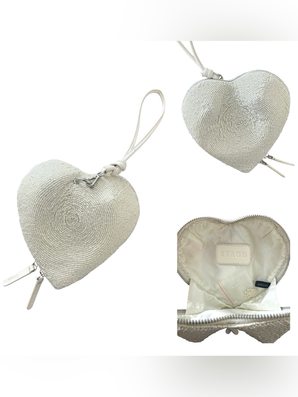STAUD Beaded Heart Clutch